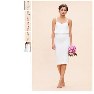 Dress the Population White Midi Dress